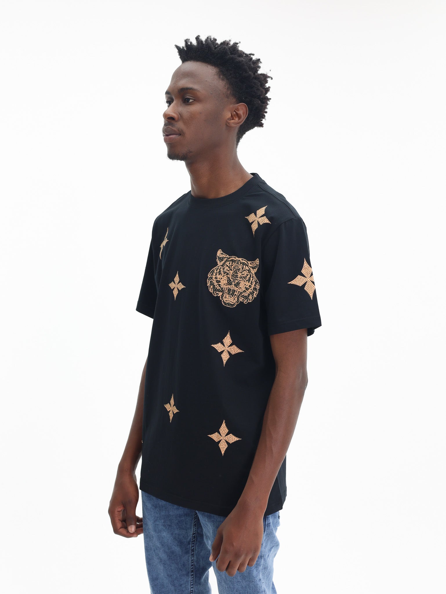 Cutty T-Shirt AOP Tiger Logo Black